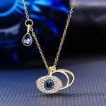 Arihant Stainless Steel Gold Plated & Rose Gold Plated American Diamond Studded Evil Eye Pendant