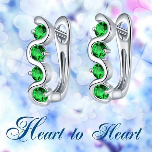 Arihant Platinum Plated Crystal Hoop Earrings 2208