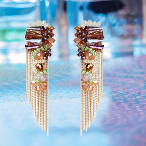 Arihant Onyx Multicolour Designer Chain Drop Earrings 2264