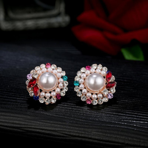 Arihant Multicolour Crystal Clip-on Earrings 2423