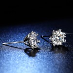 Arihant Silver Plated American Diamond Studded Star Shaped Solitaire Stud Earrings