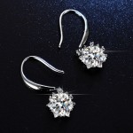 Arihant Silver Plated Crystal Studded Anti Tarnish Circular Solitaire Drop Earrings