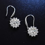 Arihant Silver Plated Crystal Studded Anti Tarnish Floral Solitaire Drop Earrings