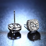 Arihant Silver Plated Crystal Studded Geometrical Anti Tarnish Solitaire Stud Earrings