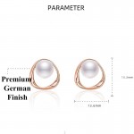 Arihant Rose Gold Plated Triangle Shaped Pearl Studded Korean Stud Earrings