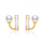 Arihant Gold Plated Freshwater Pearl Studded Retro Stud Earrings