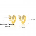 Arihant Gold Plated American Diamond Studded Butterfly Shape Korean Hoop Earrings