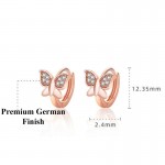 Arihant Rose Gold Plated American Diamond Studded Butterfly Shape Korean Hoop Earrings
