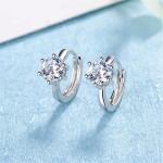 Arihant Silver Plated American Diamond Studded Contemporary Korean Stud Earrings