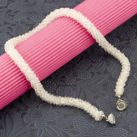 Arihant White Silver Plated Beaded Handcrafted Necklace 8041