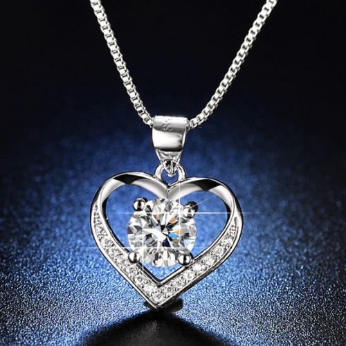Arihant Silver Plated American Diamond Studded Hea...