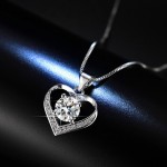 Arihant Silver Plated American Diamond Studded Heart Themed Anti Tarnish Pendant