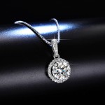 Arihant Silver Plated Crystal Studded Circular Shape Solitaire Pendant