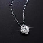 Arihant Silver Plated Crystal Studded Square Shape Anti Tarnish Solitaire Pendant