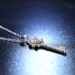 Arihant Silver Plated Crystal Studded Key Themed Anti Tarnish Pendant