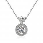Arihant Silver Plated Crystal Studded Crown inspired Anti Tarnish Solitaire Pendant