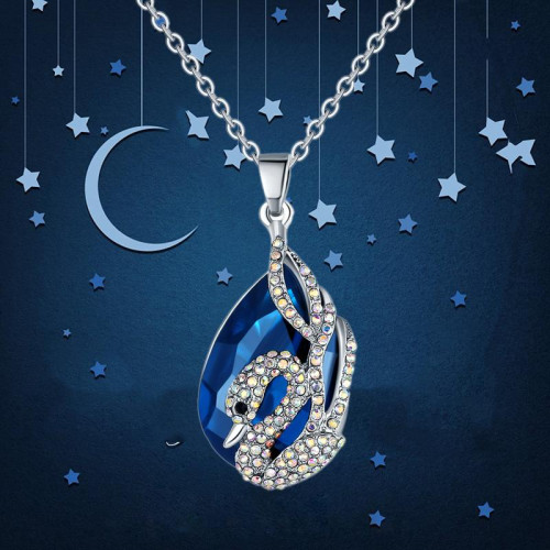 Arihant Platinum Plated Blue Crystal Swan inspired...