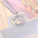 Arihant Silver Plated American Diamond Studded Moon Shape Contemporary Korean Pendant