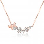Arihant Rose Gold Plated American Diamond Studded Bow-Tie Themed Contemporary Pendant