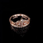 Arihant Women's Fashion AD Crown Design Rose Gold Plated Pluhsy Ring For Women/Girls 5042