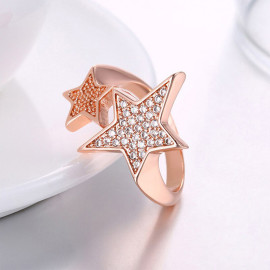 Arihant Delicate Star AD Adjustable Ring Jewellery For Women (Rose Gold)