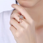 Arihant Delicate Star AD Adjustable Ring Jewellery For Women (Rose Gold)