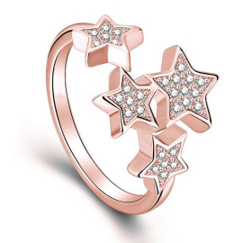 Arihant Ravishing AD Adjustable Ring Jewellery For Women (Rose Gold)
