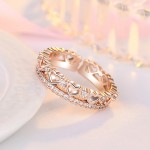 Arihant Rose Gold Plated American Diamond Studded Hearts inspired Contemporary Finger Ring