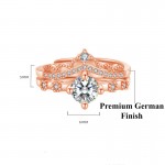Arihant Rose Gold Plated American Diamond Studded Crown Shape Contemporary Korean Finger Ring
