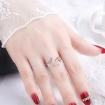 Arihant Rose Gold Plated American Diamond Studded Butterfly Shape Contemporary Finger Ring