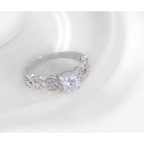 Arihant Platinum Plated American Diamond Fashion Ring 5104