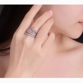 Arihant Amazing AD Crown Inspired Silver Plated Brilliant Ring For Women/Girls 5166