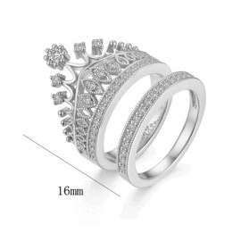 Arihant Amazing AD Crown Inspired Silver Plated Brilliant Ring For Women/Girls 5166