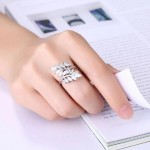 Arihant Fascinating Crystal Leaf Design Silver Plated Adjustable Ring For Women/Girls 5168