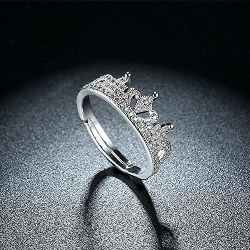 Arihant Sparkling Zircon Crown Inspired Silver Pla...