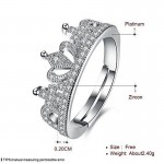 Arihant Sparkling Zircon Crown Inspired Silver Plated Adjustable Ring For Women/Girls 5170