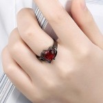 Arihant Most Stylish Crystal Heart Black Silver Fabulous Ring For Women/Girls 5171