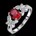 Arihant Magnificent Crystal Butterfly Silver Plated Ring For Women/Girls 5172