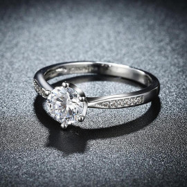 Arihant Tantalizing Crystal & AD Silver Plated Delicate Ring For Women/Girls 5173