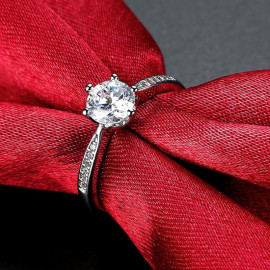 Arihant Tantalizing Crystal & AD Silver Plated Delicate Ring For Women/Girls 5173