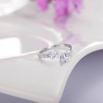 Arihant Scintillating Crystal Heart Silver Plated Adjustable Ring For Women/Girls 5179