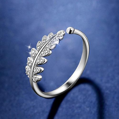 Arihant Stylish Zircon Leaf Silver Plated Plushy A...