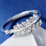 Arihant Stylish Zircon Leaf Silver Plated Plushy Adjustable Ring For Women/Girls 5182