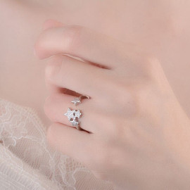 Arihant Ravishing AD Adjustable Ring Jewellery For Women (Silver)