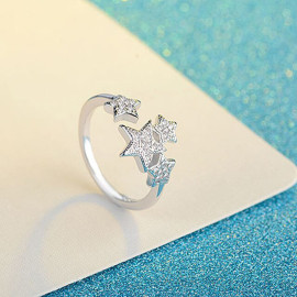 Arihant Ravishing AD Adjustable Ring Jewellery For Women (Silver)