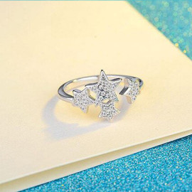 Arihant Ravishing AD Adjustable Ring Jewellery For Women (Silver)