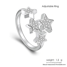 Arihant Ravishing AD Adjustable Ring Jewellery For Women (Silver)