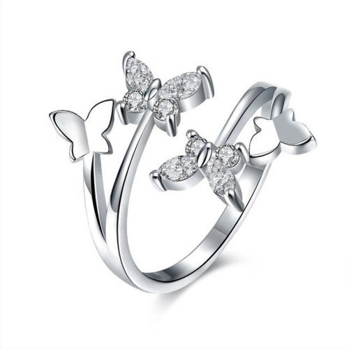 Arihant Elegant Butterfly Crystal Adjustable Ring ...