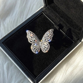 Arihant Silver Plated Butterfly inspired Stone Studded Cocktail Ring
