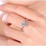 Arihant Silver Plated Crystal Studded Anti Tarnish Solitaire Adjustable Finger Ring